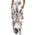 thumbnail image 1 of USNSM Baggy Pants for Women Funny Donkey Animal Print Pajama Straight Pants Lounge Workout Wide Leg Pants with Pockets Gray#06 XXL, 1 of 4