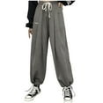 thumbnail image 1 of USNSM Baggy Sweatpants for Women Casual Drawstring Athletic Pants Fall Workout Jogger Wide Leg Pants with Pockets Gray L, 1 of 5
