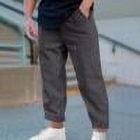 USNSM Big and Tall Pants for Men Classic Fit Trendy Lightweight Sweatpants Fashion Straight Leggings Loose Wrinkle-Resistant Jeans Dark Gray XXXL