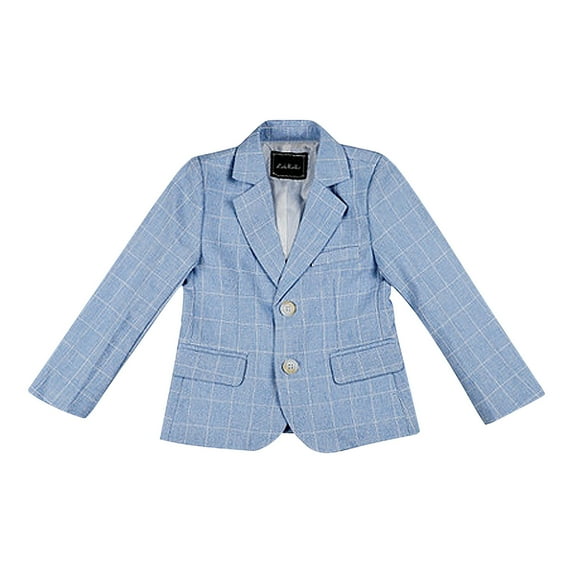USNSM Boys Blazer 2 Button Notched Lapel Casual Kids Teen Suit Jacket Coat School Uniform Party Prom 2-14 Years Blue 100
