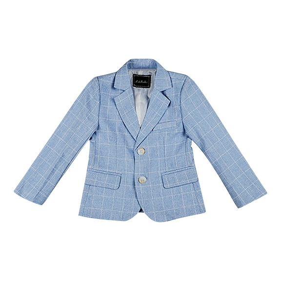 USNSM Boys Blazer 2 Button Notched Lapel Casual Kids Teen Suit Jacket Coat School Uniform Party Prom 2-14 Years Blue 160