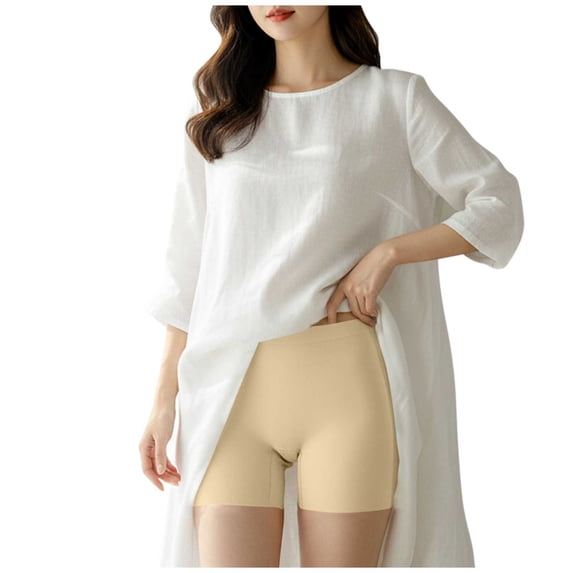 USNSM Boyshort Panties Women's Soft Stretch Underwear Briefs Invisible Hipster Full Coverage Seamless Boxer Brief Panties Yellow XL