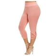 thumbnail image 1 of USNSM Capri Leggings for Women Plus Size 2024 Summer Capri Pants Stretch Slimming Workout Yoga Pants Hollow Out Leggings Pink L, 1 of 8