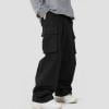 thumbnail image 1 of USNSM Cargo Pants for Men Baggy Straight Wide Leg Sweatpants Elastic Waist Jogger Pants with Pockets Stretch Drawstring Black XL, 1 of 9