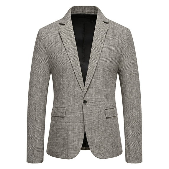 USNSM Casual Blazer for Men Linen Blazer Jacket Slim Fit Suit Jackets for Men Casual Blazer Sport Coat Linen Suits Gray XXL