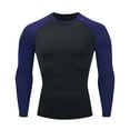 thumbnail image 1 of USNSM Compression Shirts for Men Long Sleeve Quick-Drying High-Elastic Tights Athletic Base Layer Undershirt T Shirt for Workout Dark Blue XXXL, 1 of 4