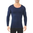 thumbnail image 1 of USNSM Compression Shirts for Men Long Sleeve, Slimming Body Shaper Undershirt, Tummy Control Shapewear, Workout Tight Fitting Sport Train Blue XXL, 1 of 2