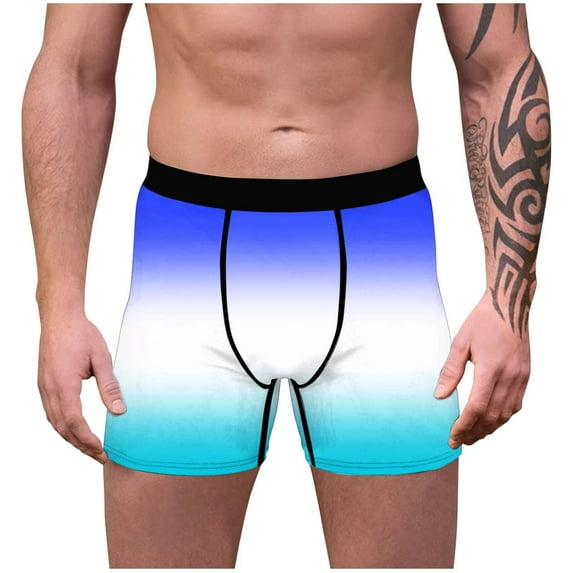 USNSM Compression Shorts Men Athletic Workout Running Performance Underwear Soft Comfortable Breathable Sports Base Layer Blue L