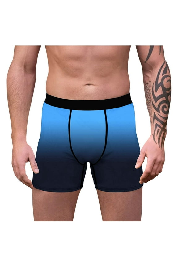 Compression Shorts Men Athletic Workout Running Performance Underwear Soft Comfortable Breathable Sports Base Layer Blue S