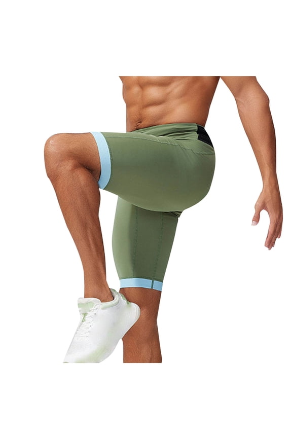 Compression Shorts for Men, Athletic Workout Performance Underwear, Running Gym Spandex Sport Base Layer Green S