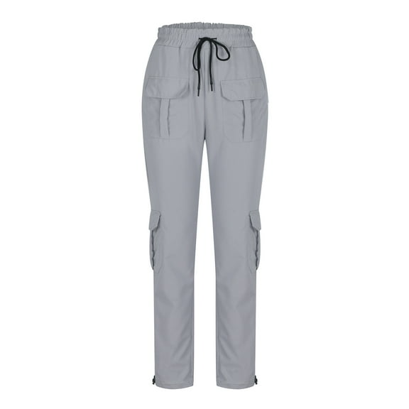 USNSM Cotton Joggers for Men Casual Drawstring Athletic Jogger Gym Workout Jogging Pants Straight Cargo Pants Sweatpants Gray L