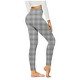 thumbnail image 1 of USNSM Cotton Yoga Pants for Women Fashion Colorful Plaid Print Slim Fit Leggings High Waist Tummy Control Fitness Jogging Pants Gray S, 1 of 5