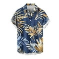 thumbnail image 1 of USNSM Fashion Hawaiian Shirt for Men Big and Tall Loose Fit Shirt Short Sleeve Casual Lapel Button Down Holiday Beach Shirts Blue S, 1 of 4