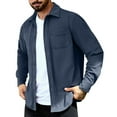 thumbnail image 1 of USNSM Flannel Shirt for Men Long Sleeve Mens Dress Shirts Cotton Casual Button Down Shirt Business Work Jackets Blue XXL, 1 of 8