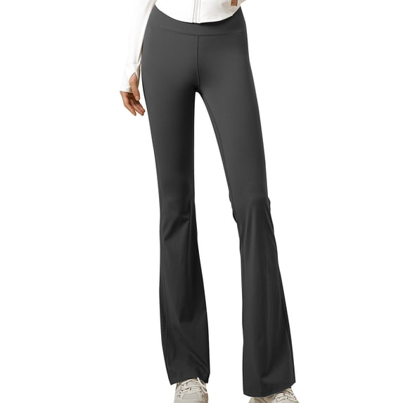 USNSM Flared Leggings for Women High Waisted Casual Bootcut Flare Yoga Pants Baggy Tummy Control Workout Sweatpants Dark Gray M