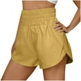 thumbnail image 1 of USNSM Girls Athletic Running Shorts Dolphin Side Slit Flowy with Pockets High Waisted Short Workout Sports for Women Yellow S, 1 of 8