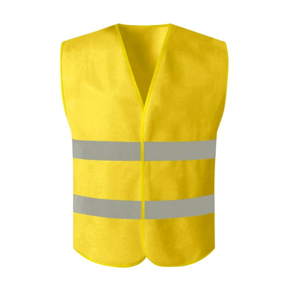 USNSM High Visibility Safety Vests with 2 Hi Vis Reflective Strips for Men and Women Construction Vests for Traffic Work, Running and Security Guard Yellow Free Size