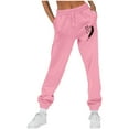 thumbnail image 1 of USNSM High Waisted Sweatpants for Women Fall Fashion Feather Print Trousers Casual Loose Workout Pants Pant with Pockets Pink XXL, 1 of 4