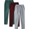 thumbnail image 1 of USNSM Joggers Pants for Men's 3 Pack Casual Men's Solid Drawstring Elastic Waist Loose Fit Outdoor Casual Athletic Pants with Pocket Green L, 1 of 8