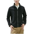 thumbnail image 1 of USNSM (L-5XL) Big and Tall Men's Fleece Zip Up Jacket Long Sleeve Lightweight Classic Fall Outerwear Coat with Pocket Black XXL, 1 of 9