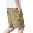 thumbnail image 1 of USNSM (L-5XL) Big and Tall Men's Solid Color Casual Pocket Zip Cargo Shorts Stretch Casual Knee Length Shorts Yellow XXL, 1 of 7