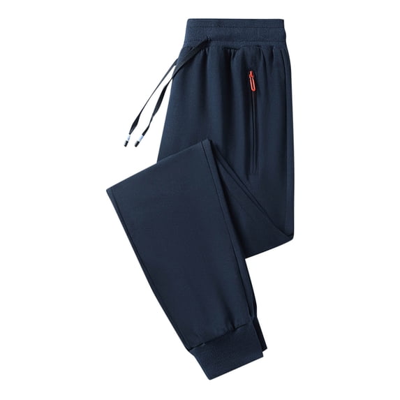 USNSM (L-5XL) Plus Size Men's Athletic Sweatpants Workout Jogger Pants for Men with Pockets Tapered Drawstring Gym Running Track Pants Blue XXXXL