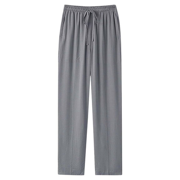 USNSM (M-5XL) Big and Tall Men's Casual Pants Loose Fit Pocket Quick Dry Draped Solid Color Elastic Waist Drawstring Pants Gray XXXXL