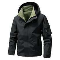 USNSM (M-5XL) Big and Tall Men's Lightweight Windbreaker Rain Jacket Raincoat with Detachable Hood for Hiking Activewear Black XXXL