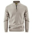 thumbnail image 1 of USNSM (M-5XL) Big and Tall Men's Quarter-Zip Fleece Jacket, Long Sleeve Half Zip Fleece Pullover Sweaters Thermal Golf Sweatshirt Beige XL, 1 of 3
