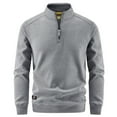 thumbnail image 1 of USNSM (M-5XL) Big and Tall Men's Quarter-Zip Fleece Jacket, Long Sleeve Half Zip Fleece Pullover Sweaters Thermal Golf Sweatshirt Gray L, 1 of 3