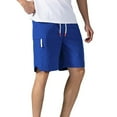 thumbnail image 1 of USNSM (M-5XL) Big and Tall Men's Solid Color Pocket Elastic Waist Straight Short Quick Dry Board Shorts Beach Shorts Blue XXL, 1 of 5