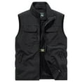 thumbnail image 1 of USNSM (M-5XL) Big and Tall Men's Solid Color Sleeveless Stand Collar Vest Jacket Workwear Quick Dry Vest Jacket Hoodless Casual Jacket Black XXXXXL, 1 of 2