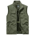 thumbnail image 1 of USNSM (M-5XL) Big and Tall Men's Solid Color Sleeveless Stand Collar Vest Jacket Workwear Quick Dry Vest Jacket Hoodless Casual Jacket Green XXXXXL, 1 of 2