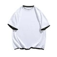 thumbnail image 1 of USNSM (M-5XL) Big and Tall Men's T-Shirts Classic Fit Solid Oversized Cotton Baggy Casual Short Sleeved Round Neck Shirts Tops Unisex White XL, 1 of 3