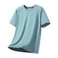 thumbnail image 1 of USNSM (M-5XL) Big and Tall Men's Workout Shirts Athletic Quick Dry Ice Silk Short Sleeve Shirts Moisture Wicking Running Breathable Top Blue XXXXL, 1 of 8