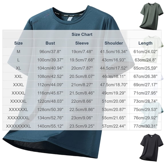 USNSM (M-5XL) Big and Tall Men's Workout Shirts Athletic Quick Dry Ice Silk Short Sleeve Shirts Moisture Wicking Running Breathable Top White M