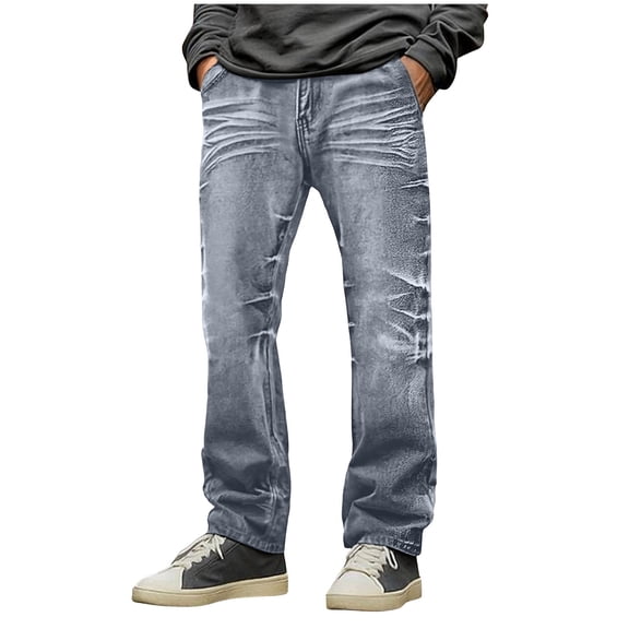 USNSM (M-5XL) Big and Tall Mens Baggy Jeans Loose Fit Wide Leg Jeans Streetwear Pants Y2K Denim Black Vintage Oversized Jean for Men Blue XXXXL