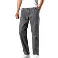 thumbnail image 1 of USNSM (M-5XL) Big and Tall Mens Cargo Pants Pocket Drawstring Zipper Pants Sport Jogger Long Trousers for Hiking Running Workout Gray XL, 1 of 5