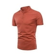 thumbnail image 1 of USNSM (M-5XL) Big and Tall Mens Henley Shirts Short Sleeve Casual Cotton Botton Tops Basic Lightweight Pullover T Shirt Red M, 1 of 3
