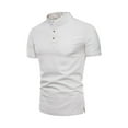 thumbnail image 1 of USNSM (M-5XL) Big and Tall Mens Henley Shirts Short Sleeve Casual Cotton Botton Tops Basic Lightweight Pullover T Shirt White XXXL, 1 of 2