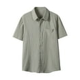thumbnail image 1 of USNSM (M-5XL) Big and Tall Mens Linen Shirts Short Sleeve Button Down Shirts Cotton Summer Beach Vacation Shirts Green XXXL, 1 of 9
