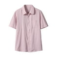 thumbnail image 1 of USNSM (M-5XL) Big and Tall Mens Linen Shirts Short Sleeve Button Down Shirts Cotton Summer Beach Vacation Shirts Pink XL, 1 of 9