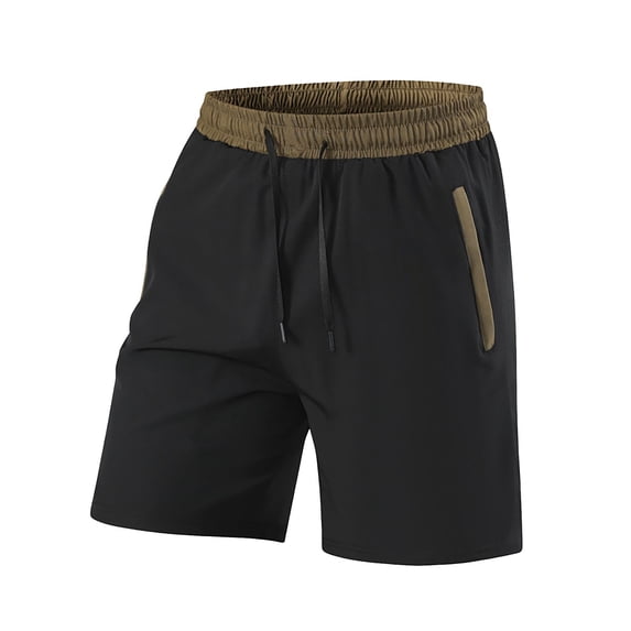 USNSM (M-5XL) Big and Tall Mens Workout Shorts with Zip Pockets Quick Dry Lightweight Gym Athletic Shorts Linerless Running Shorts Black M