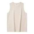 thumbnail image 1 of USNSM (M-5XL) Fashion Big and Tall Men's Casual Solid Color Fitness Sport Slim Round Neck Tank Top Beige XXL, 1 of 4