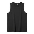 thumbnail image 1 of USNSM (M-5XL) Fashion Big and Tall Men's Casual Solid Color Fitness Sport Slim Round Neck Tank Top Black XXXXXL, 1 of 4