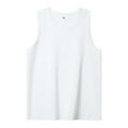 thumbnail image 1 of USNSM (M-5XL) Fashion Big and Tall Men's Casual Solid Color Fitness Sport Slim Round Neck Tank Top White M, 1 of 7