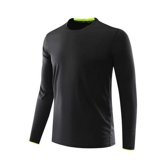 USNSM (M-5XL) Men's Big and Tall UV Sun Protection UPF 50+ Shirts Long Sleeve Rash Guard Workout Quick Dry Shirt for Hiking Swimming Black S