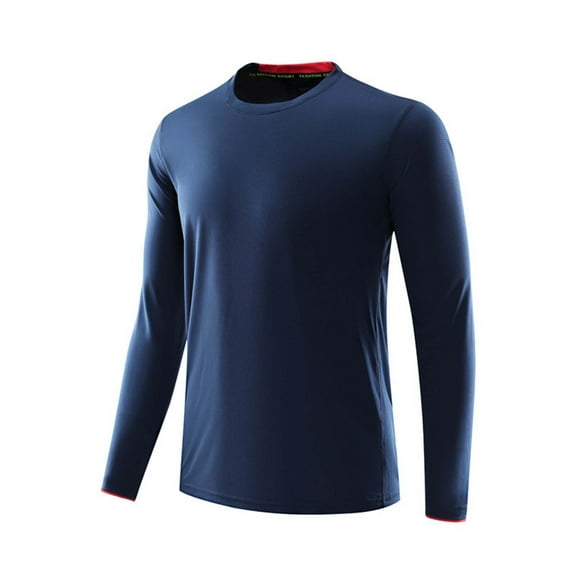 USNSM (M-5XL) Men's Big and Tall UV Sun Protection UPF 50  Shirts Long Sleeve Rash Guard Workout Quick Dry Shirt for Hiking Swimming Blue S