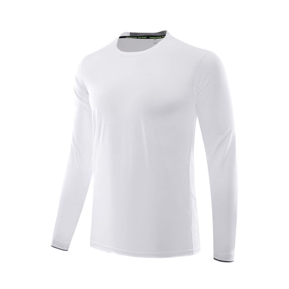 USNSM (M-5XL) Men's Big and Tall UV Sun Protection UPF 50+ Shirts Long Sleeve Rash Guard Workout Quick Dry Shirt for Hiking Swimming White XL