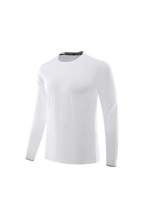 (M-5XL) Men's Big and Tall UV Sun Protection UPF 50+ Shirts Long Sleeve Rash Guard Workout Quick Dry Shirt for Hiking Swimming White XXXL